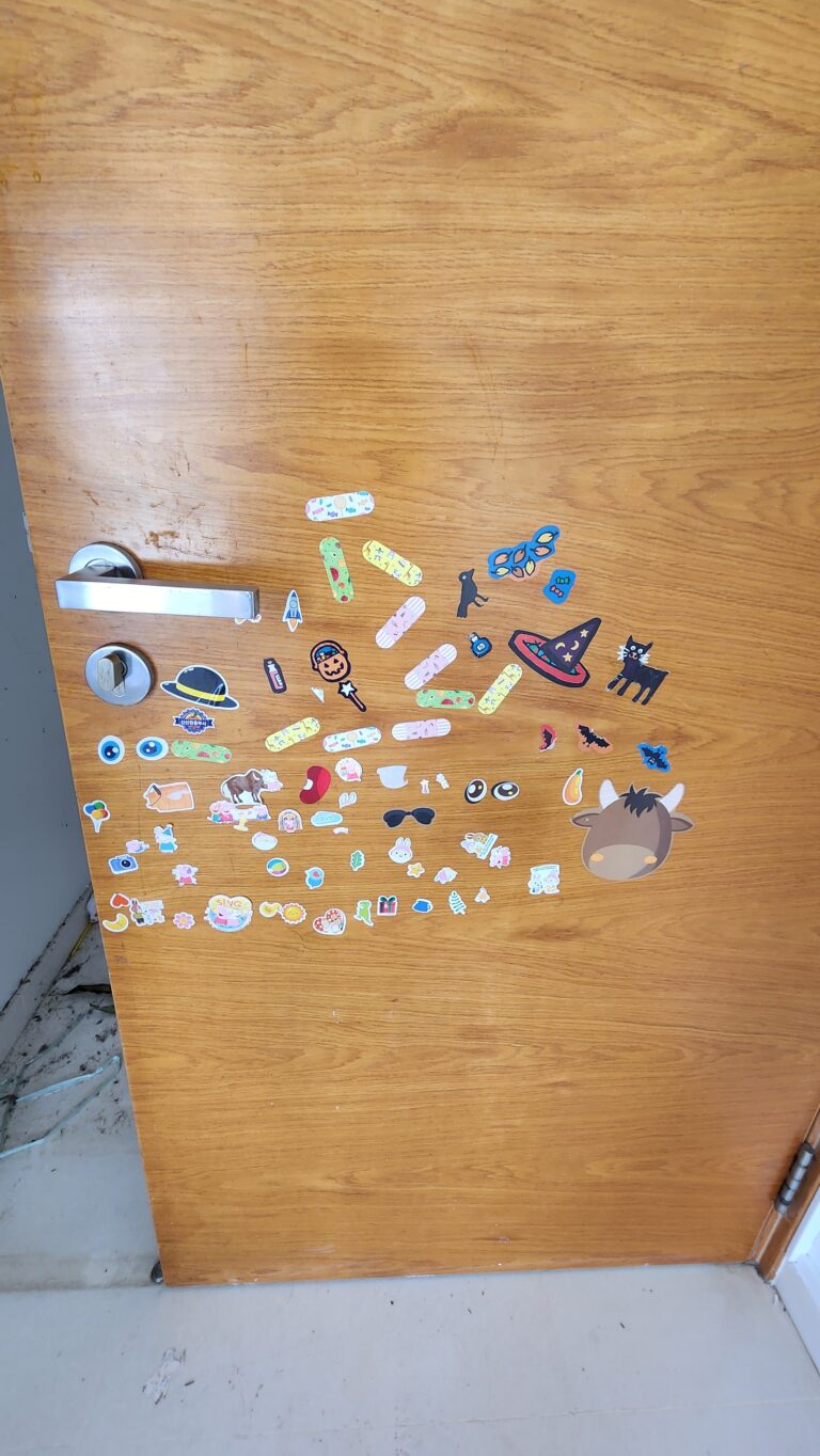 Removing Stickers on wooden door